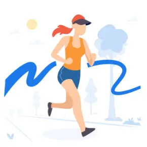 Illustration showing patient jogging after recovering from the procedure