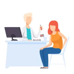 Illustration of a patient undergoing a blood test